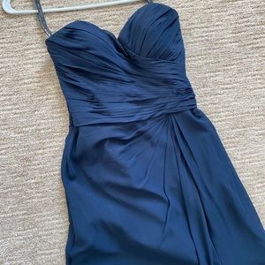 Bill Levkoff navy bridesmaid dress